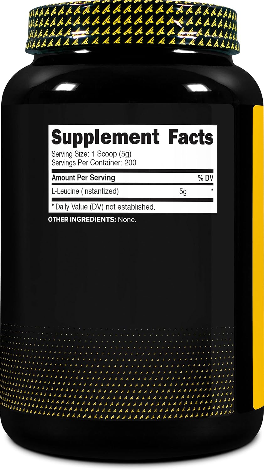 Primaforce L-Leucina Pura en Polvo 1 kg (2.2 lbs) - No OGM, Sin Gluten, 200 Porciones