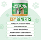 Wild Gut - Probiótico Natural para Perros y Gatos | 8 Cepas Probióticas | 3 Botes