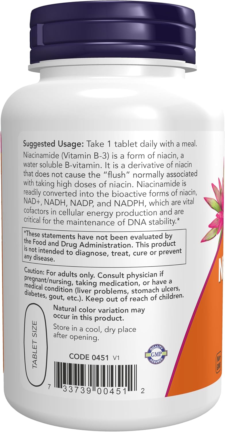 Now Foods Niacinamida (Vitamina B-3) 1000 mg, 90 Comprimidos