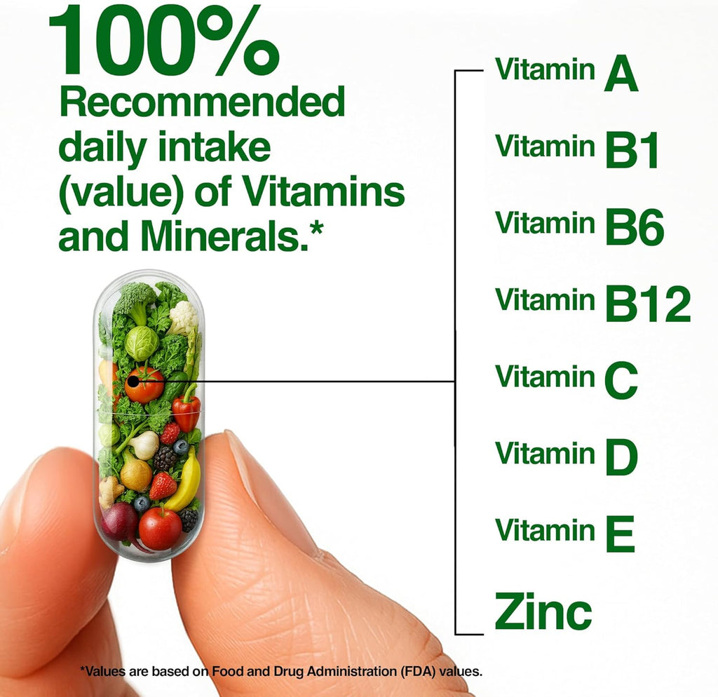 FeelGood Superfoods Vita Fruits and Veggies - Multivitamínico Orgánico de Frutas y Verduras, 60 Cápsulas