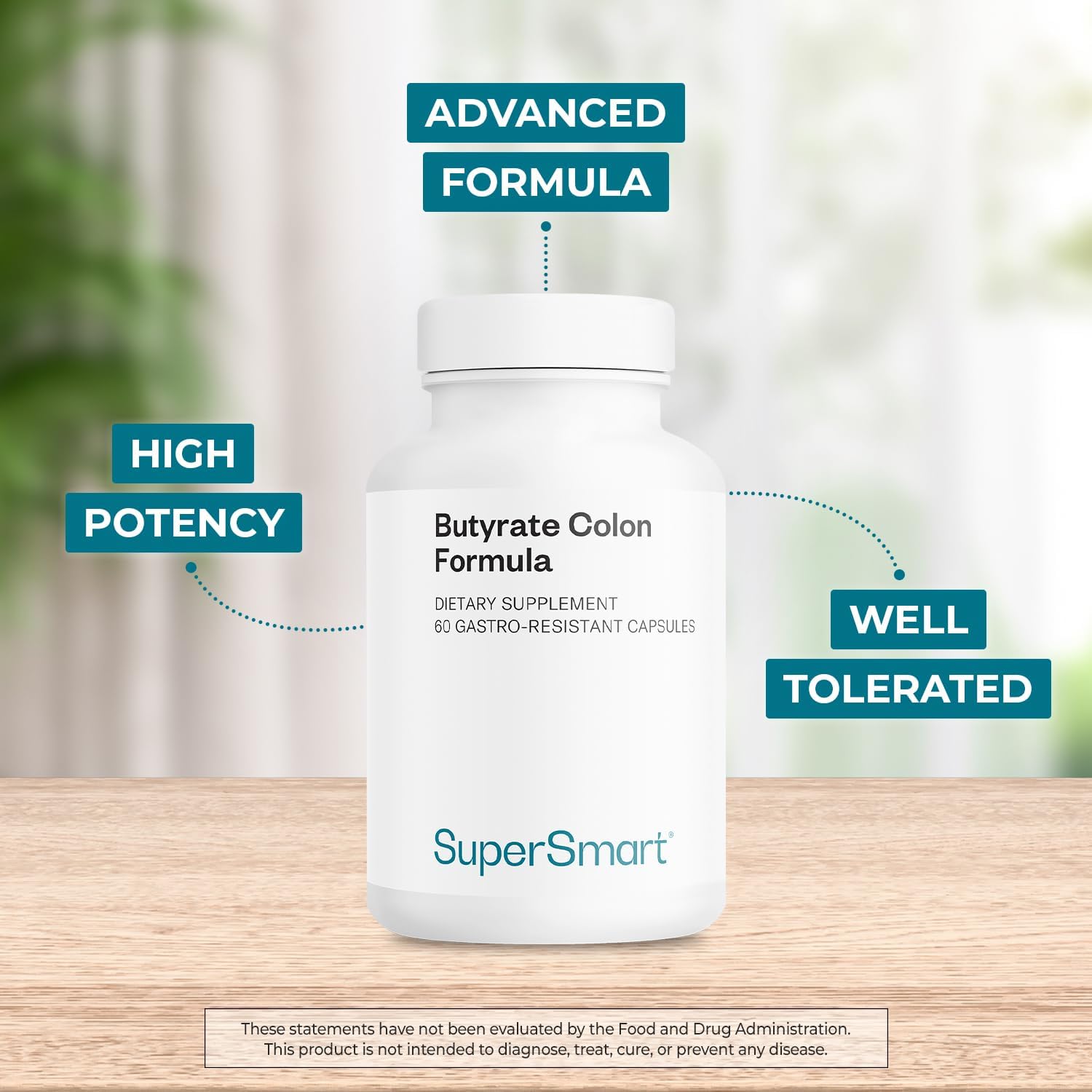 Supersmart Butyrate Colon Formula (Fórmula Avanzada) - con Cúrcuma, MicrobiomeX y Aceite de Menta - Vegano y Sin Gluten - 60 Cápsulas Gastrorresistentes