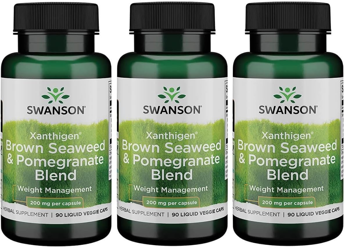 Swanson Xanthigen – Mezcla de Alga Parda y Granada – 200 mg, 90 Cápsulas Líquidas Vegetales (Pack de 2)