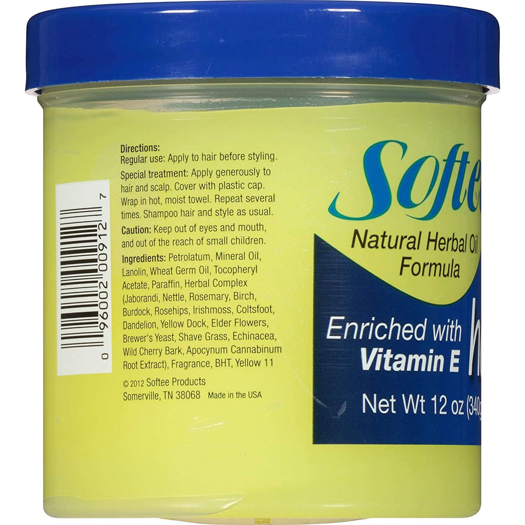 Softee Hair Food with Vitamin E 12 Oz,Pack of 3