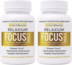 Relaxium FocusMax, Suplemento para la Salud Cerebral y el Enfoque, Apoya la Concentración, Memoria y Claridad Mental, Formulado por un Neurólogo, 30 Cápsulas Veganas