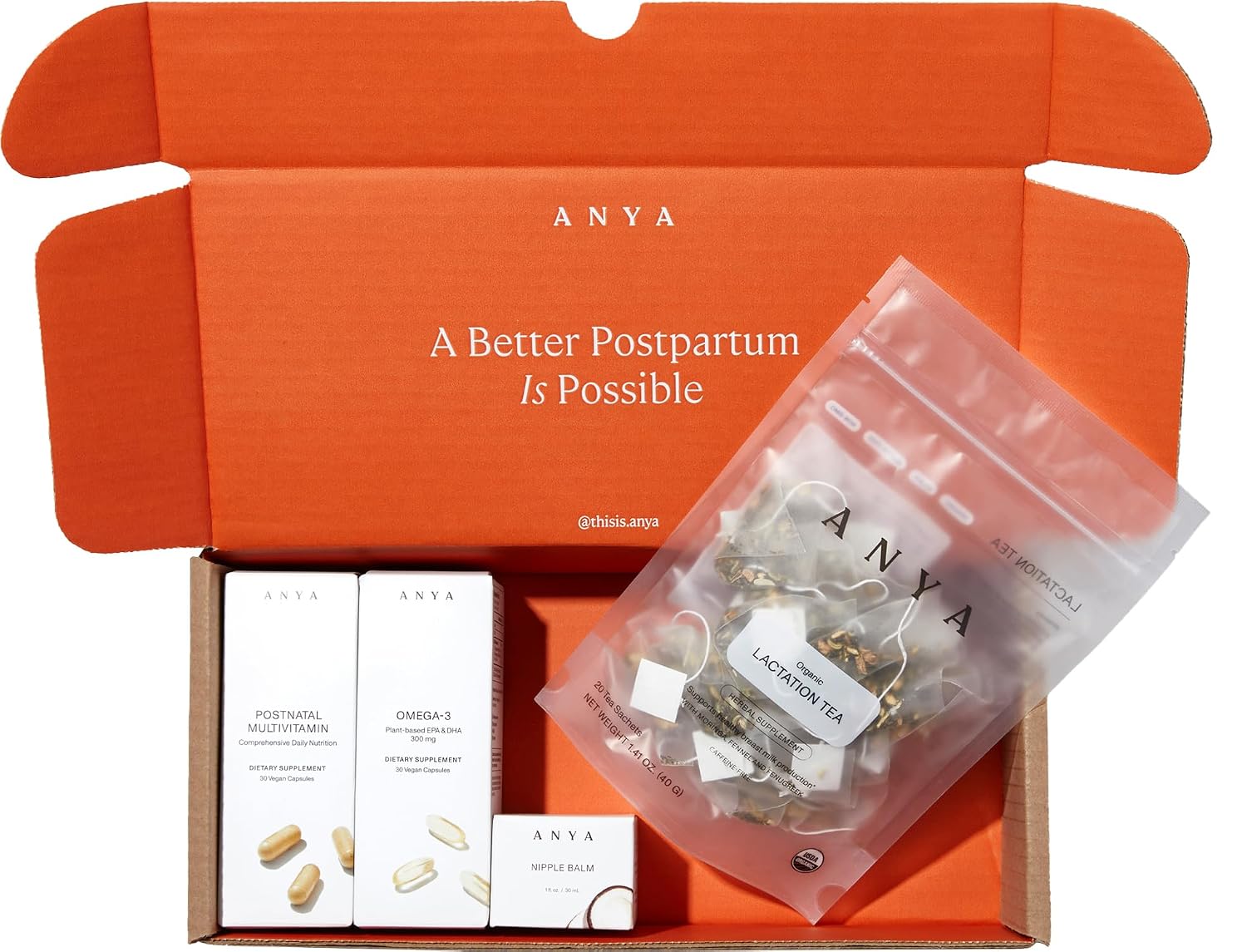 Kit Esencial para Mamás Primerizas: Multivitamínico, Omega-3, Té de Lactancia y Bálsamo para Pezones