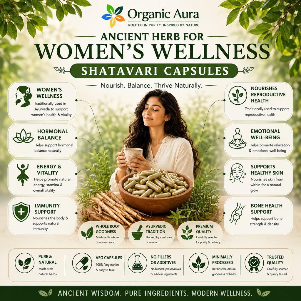 Cápsulas de Raíz de Shatavari en Polvo - Complemento Alimenticio para el Bienestar Femenino y la Vitalidad Diaria - 100% Puro y Natural, Vegano, Sin Gluten