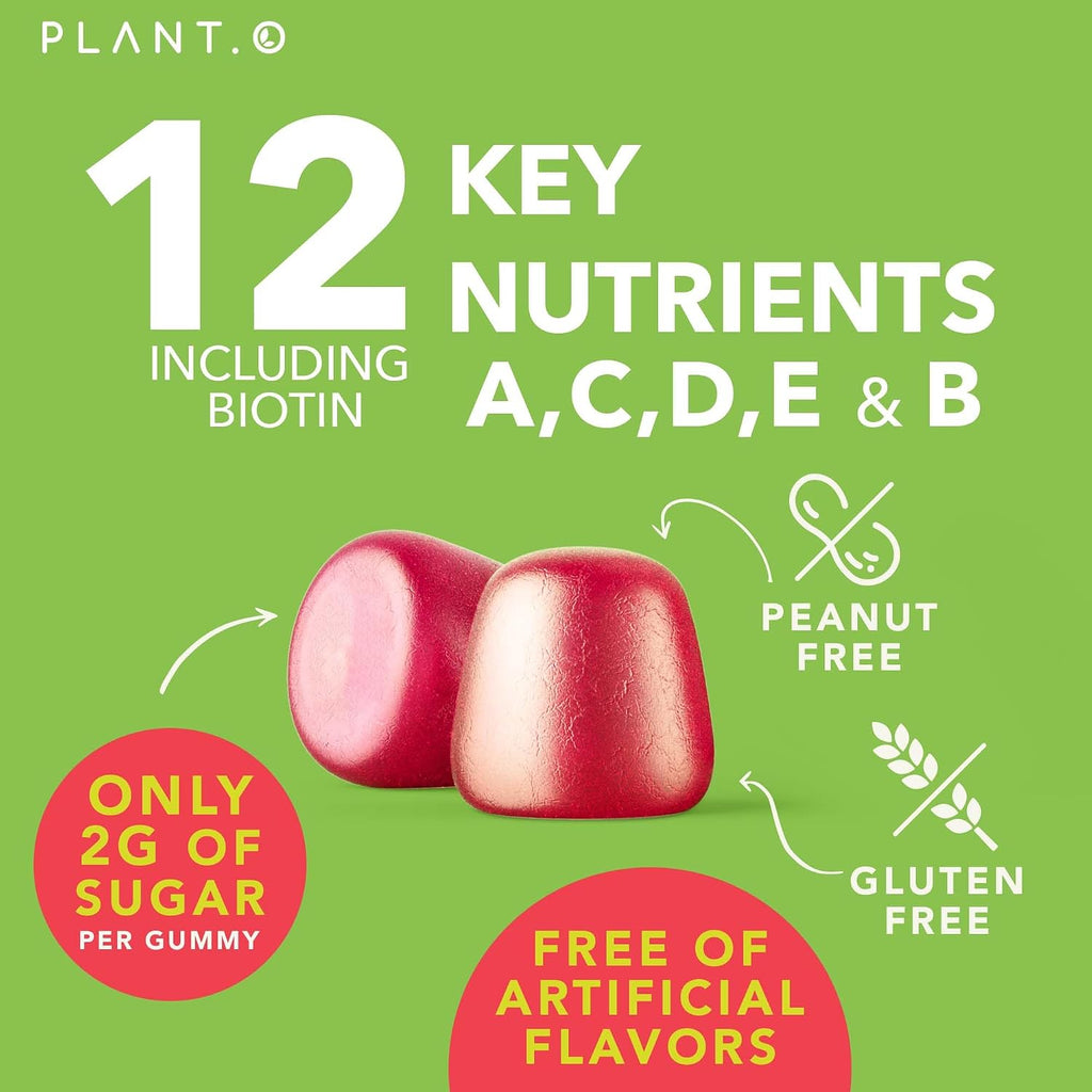 Gominolas Multivitamínicas Completas para Adultos – Mezcla de Vitaminas A, B, C, D, E, Zinc y Biotina – Energía e Inmunidad – 90 Gominolas Veganas Sin Gluten