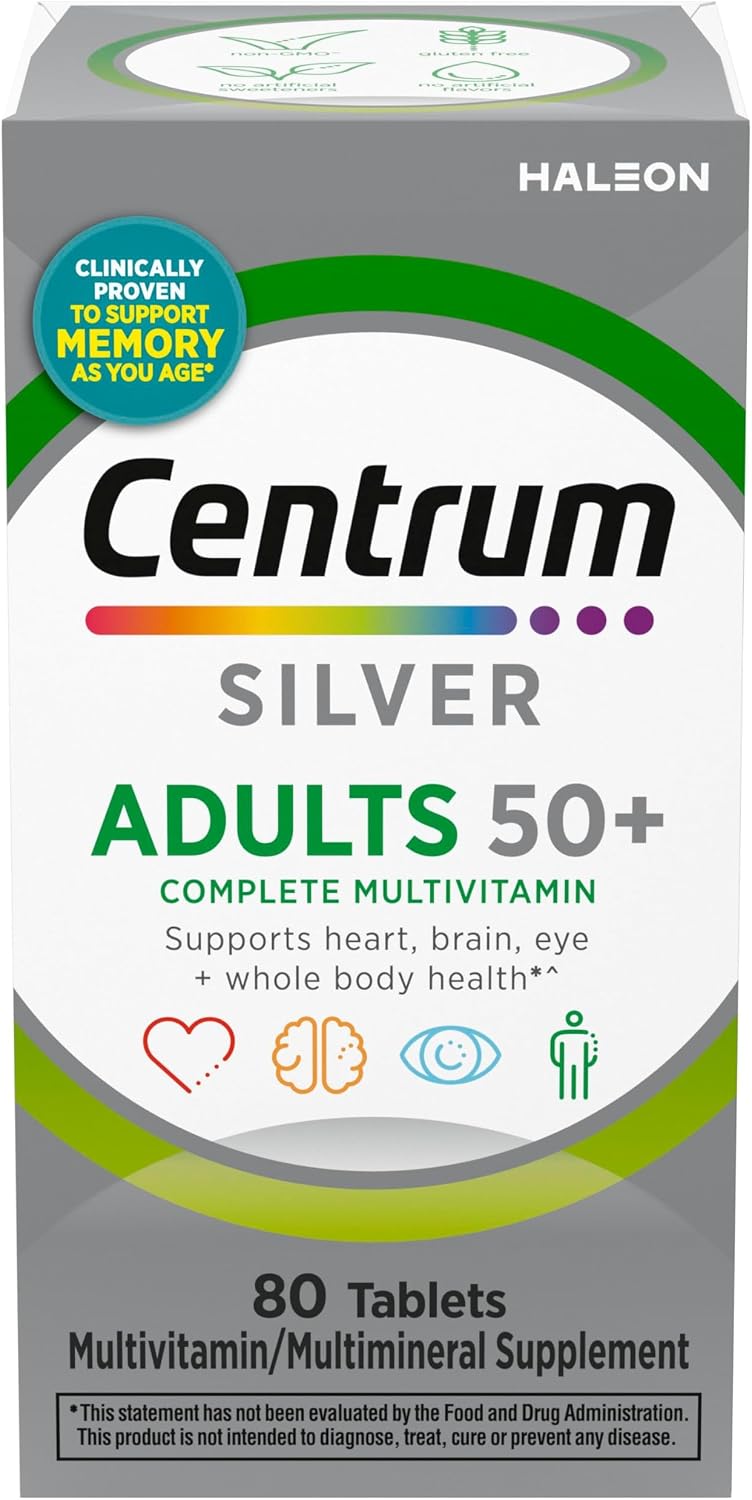 Centrum Silver Multivitamínico para Adultos 50+ - 80 Comprimidos
