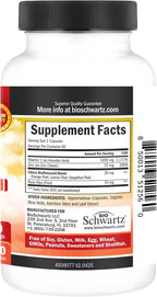 BioSchwartz Complejo de Vitamina C - 1000 mg con Escaramujo, Zinc y Bioflavonoides Cítricos, 120 Cápsulas