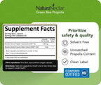 NaturaNectar - Green Bee Propolis Capsules - NSF Certified Brazilian Green Propolis - Gluten Free - 60 Capsules