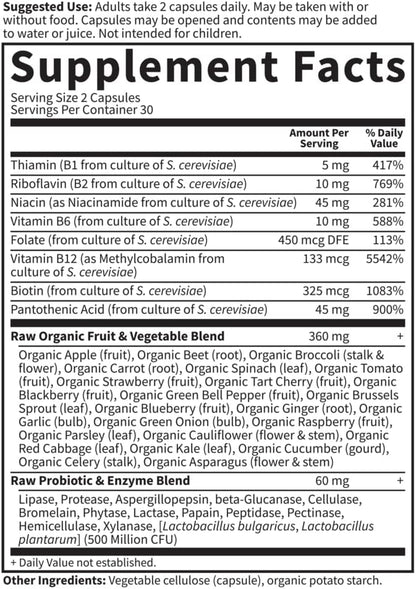 Garden of Life Complejo B - 60 Cápsulas Veganas, Alta Potencia para Energía y Metabolismo – Image 5