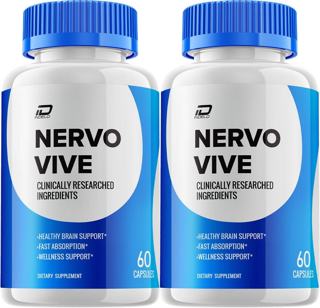 Nervo Vive Cápsulas para el Cerebro – NervoVive Fórmula Máxima Potencia Totalmente Natural para Memoria y Concentración, Apoyo Vive Nervo (Paquete de 2 – 120 Cápsulas)