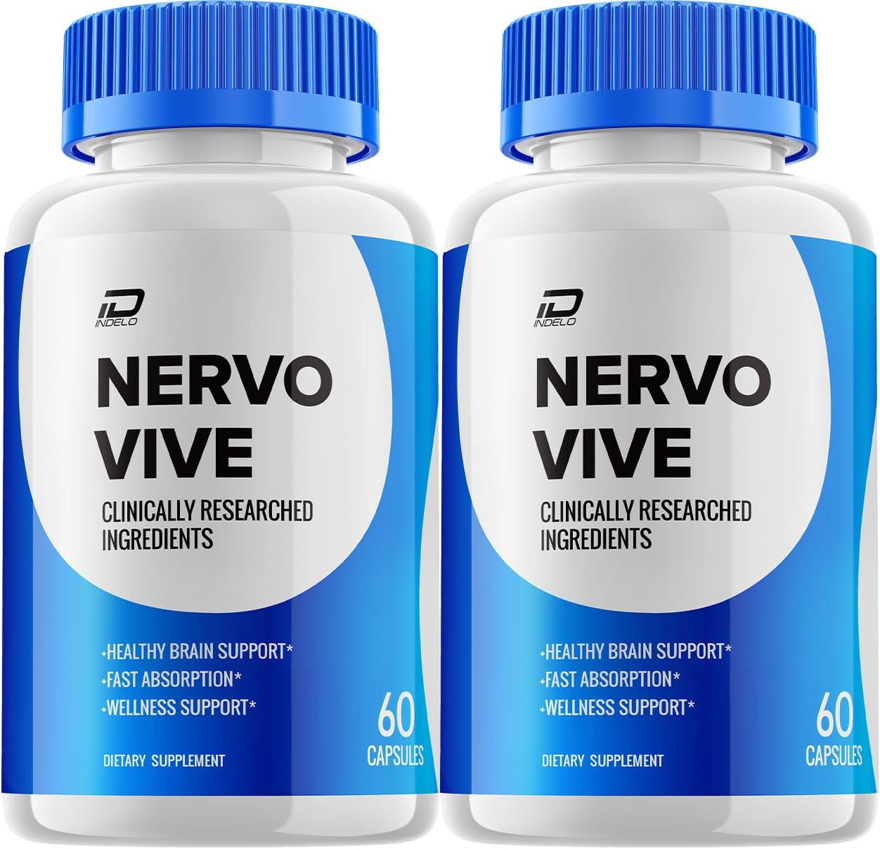 Nervo Vive Cápsulas para el Cerebro – NervoVive Fórmula Máxima Potencia Totalmente Natural para Memoria y Concentración, Apoyo Vive Nervo (Paquete de 2 – 120 Cápsulas)