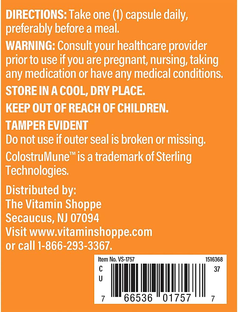 Calostro 40% IgG (240 Cápsulas) - The Vitamin Shoppe