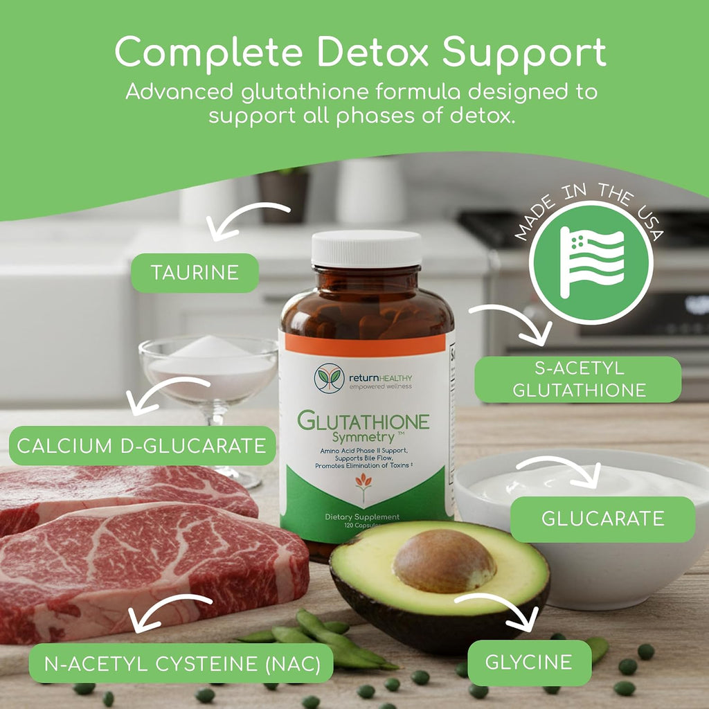 Glutathione Symmetry | S-Acetil Glutatión | Antioxidante y Detoxificación | 120 cápsulas