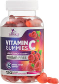 Gominolas de Vitamina C Sin Azúcar - Apoyo Inmune y Antioxidante - Vegano, Sin Gluten - Sabor Frambuesa - 120 Gominolas