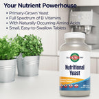 KAL Levadura Nutricional, Enriquecida con Vitaminas B, Biotina, Ácido Fólico, Aminoácidos, 500 Comprimidos