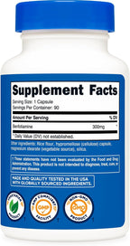 Nutricost Benfotiamina 300mg, 90 Cápsulas - Vitamina B1 Liposoluble Sin Gluten, No GMO, Vegetariano