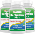Best Naturals Berberine Plus 1000 mg por ración 120 cápsulas (Pack de 3)