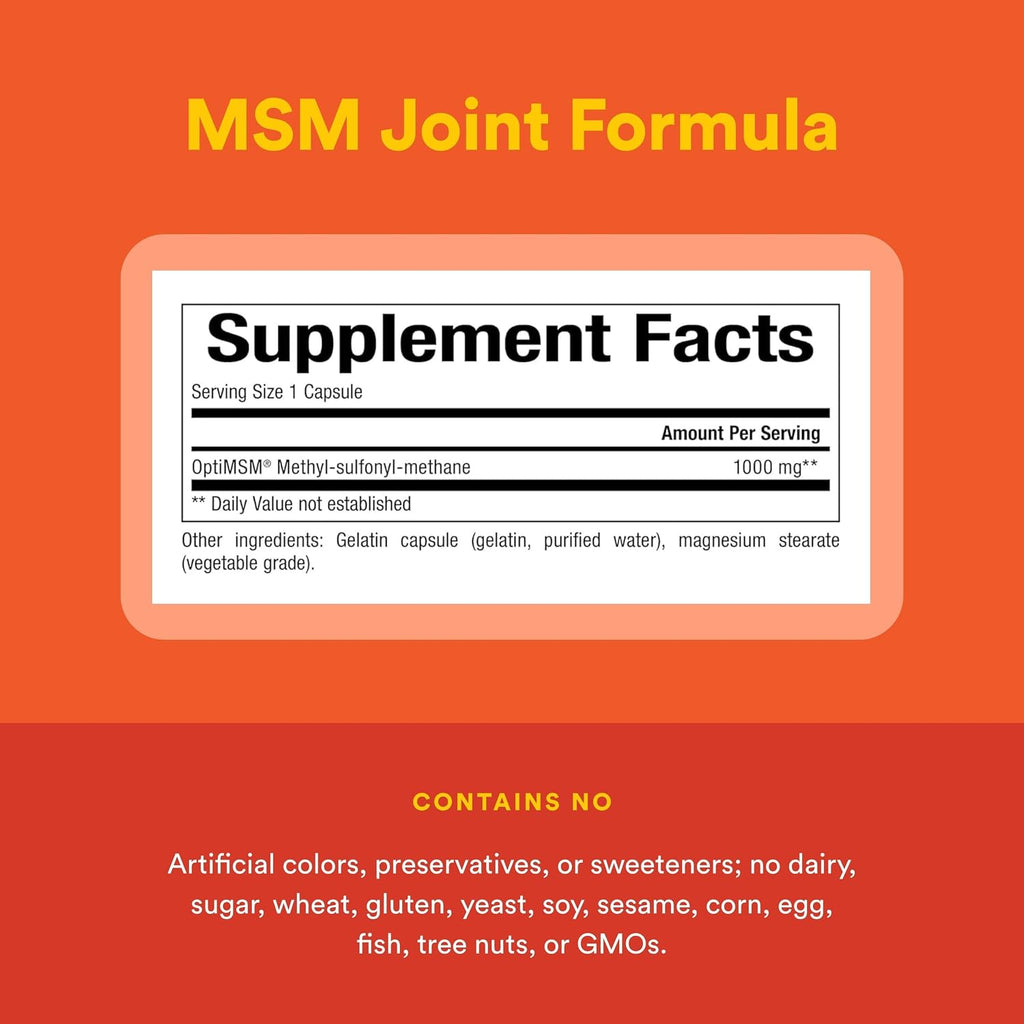 Natural Factors, MSM, Supports Joints, Hair, Skin & Nails, 90 Capsules