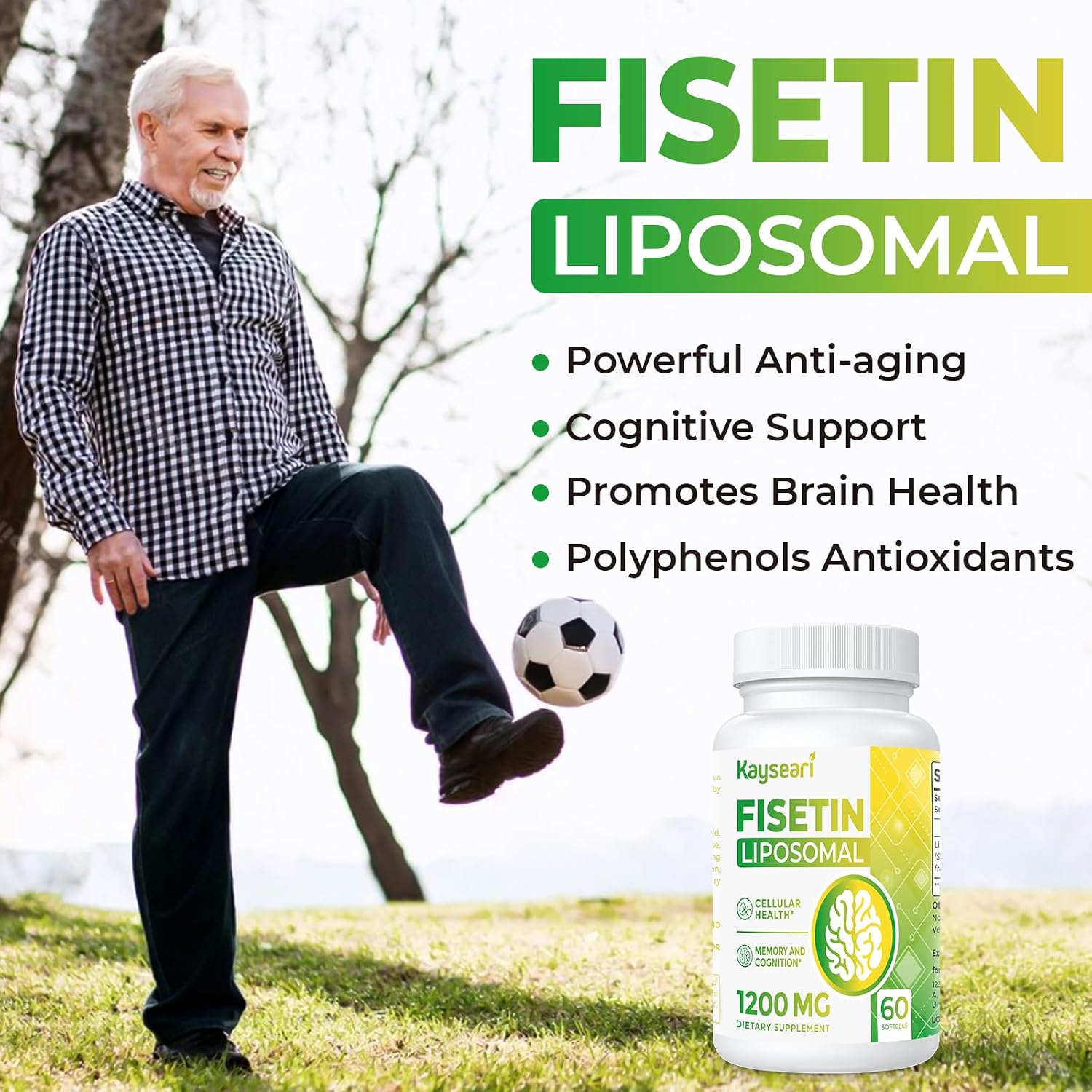 Fisetina Liposomal 1200mg - 120 Cápsulas