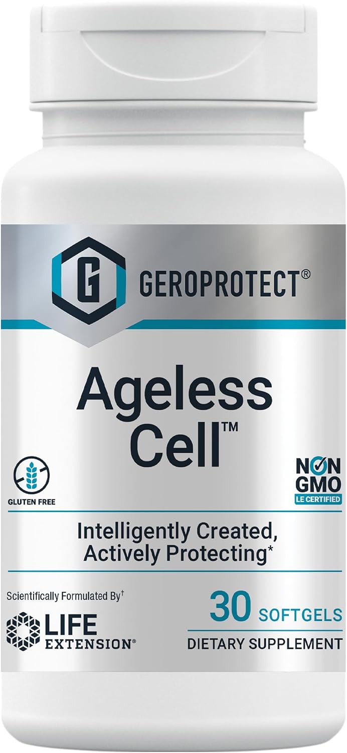 Life Extension GEROPROTECT® Ageless Cell™ – Salud Celular, Vitamina E, NAC, Té Verde, 30 Cápsulas Blandas