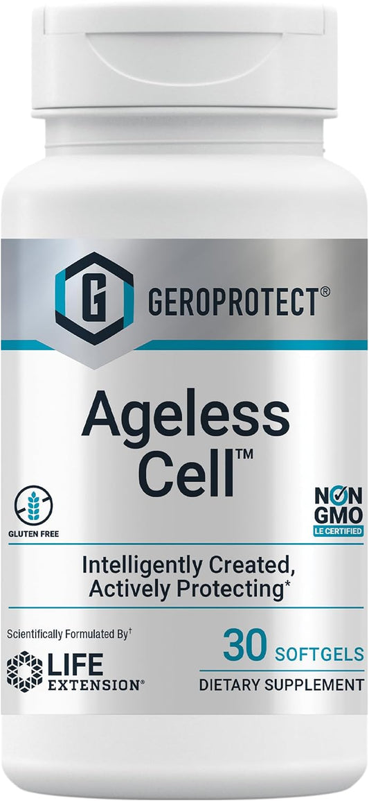 Life Extension GEROPROTECT® Ageless Cell™ – Cellular Health, Vitamin E, NAC, Green Tea, 30 Softgels