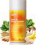 LOTFLY Complejo B Completo con Vitaminas B1-B12, Taurina y Naranja Sangre - 60 Comprimidos Masticables para Hombres y Mujeres