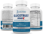 Justified Laboratories Glucotrust Max 1295mg Complemento Alimenticio, 60 Cápsulas