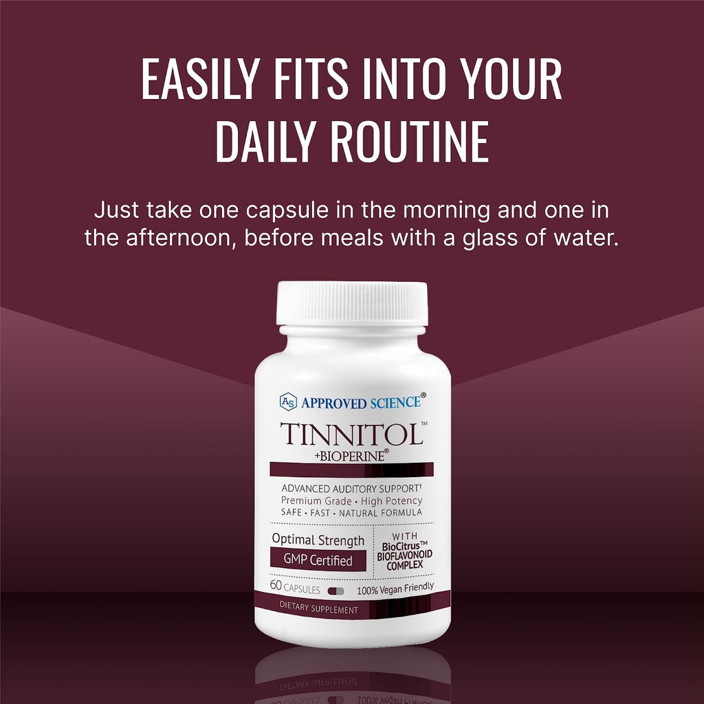 Approved Science Tinnitol – Suplemento de Bioflavonoides para la Salud Auditiva, 60 Cápsulas