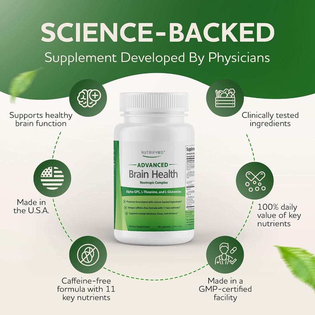 NutrifyMD Suplemento Avanzado para la Salud Cerebral - 90 Cápsulas