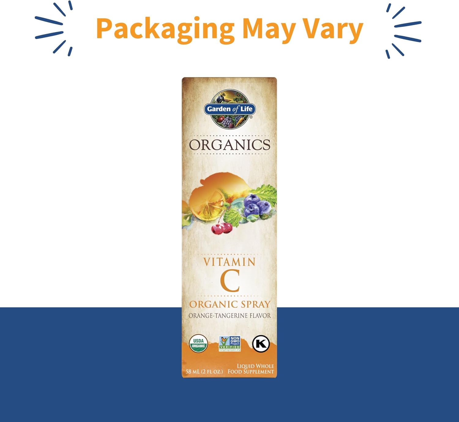 Garden of Life Organics Spray de Vitamina C con Amla Berry - Sabor Naranja Mandarina, 60 ml