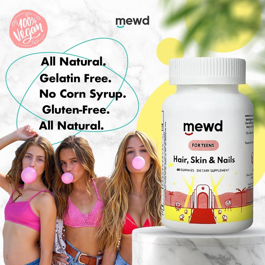 MEWD Multivitamínico en Gomitas para Adolescentes y Niños - Pelo, Piel y Uñas - 60 Gomitas