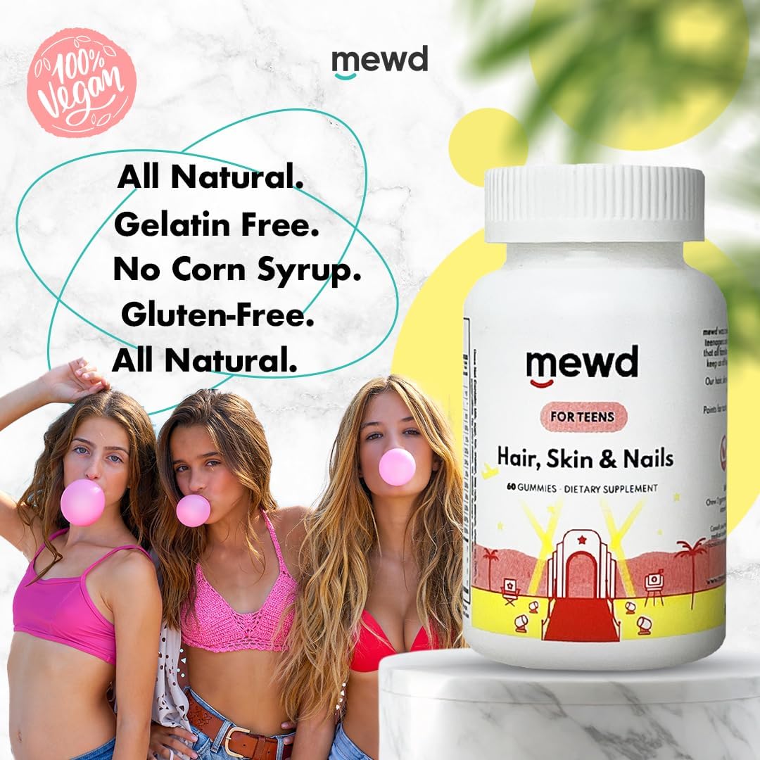 MEWD Multivitamínico en Gomitas para Adolescentes y Niños - Pelo, Piel y Uñas - 60 Gomitas