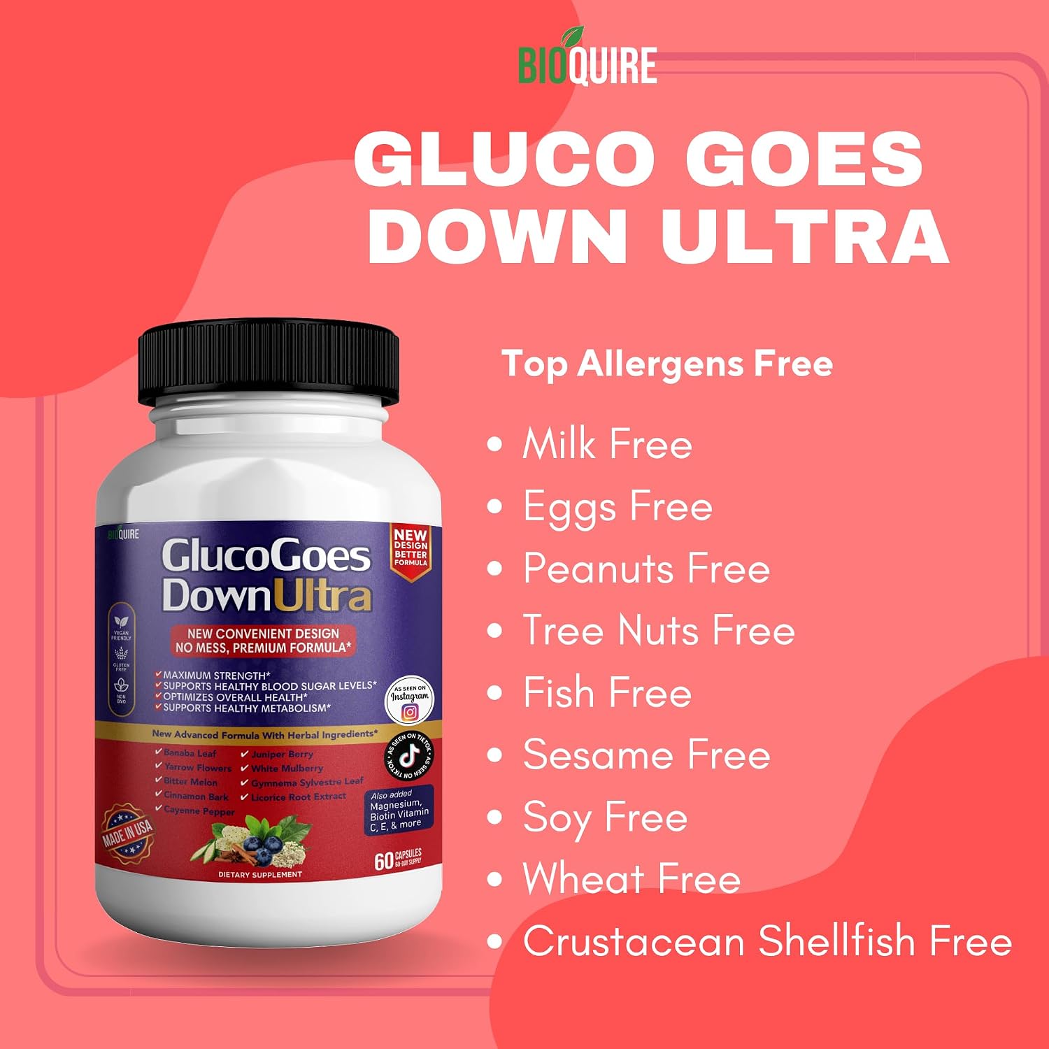 Gluco Goes Down Ultra Suplemento Alimenticio, 60 Cápsulas