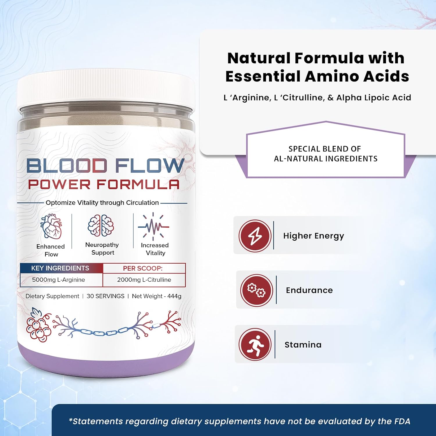 The Blood Flow Power Formula Neuropathy Drink Powder – 444g (30 dosis)