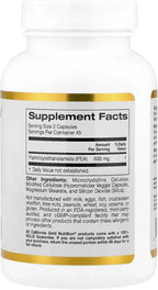 Lake Avenue Nutrition PEA (Palmitoylethanolamida) Micronizada, 300 mg, 90 Cápsulas Vegetales