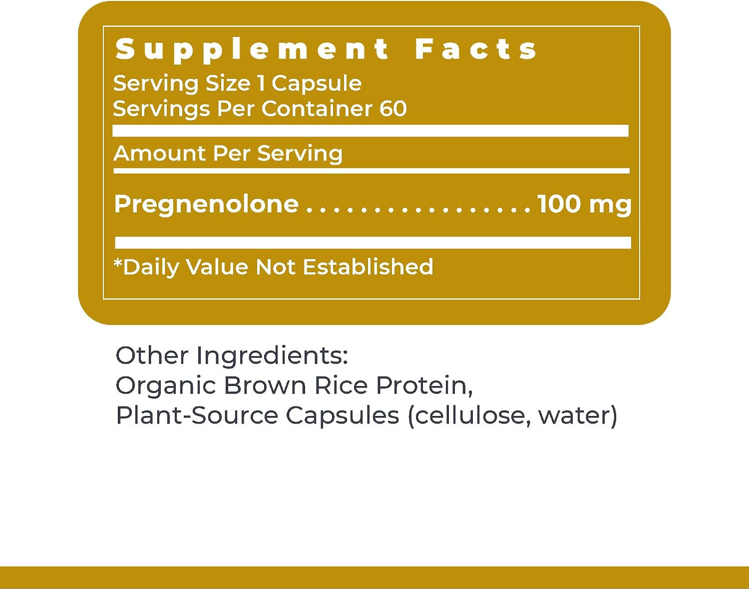 Premier Research Labs Premier Pregnenolone - Pregnenolona de 100 mg para apoyo hormonal, precursor de progesterona, testosterona, estrógeno, suplemento de pregnenolona para mujeres y hombres - 60 cápsulas vegetarianas