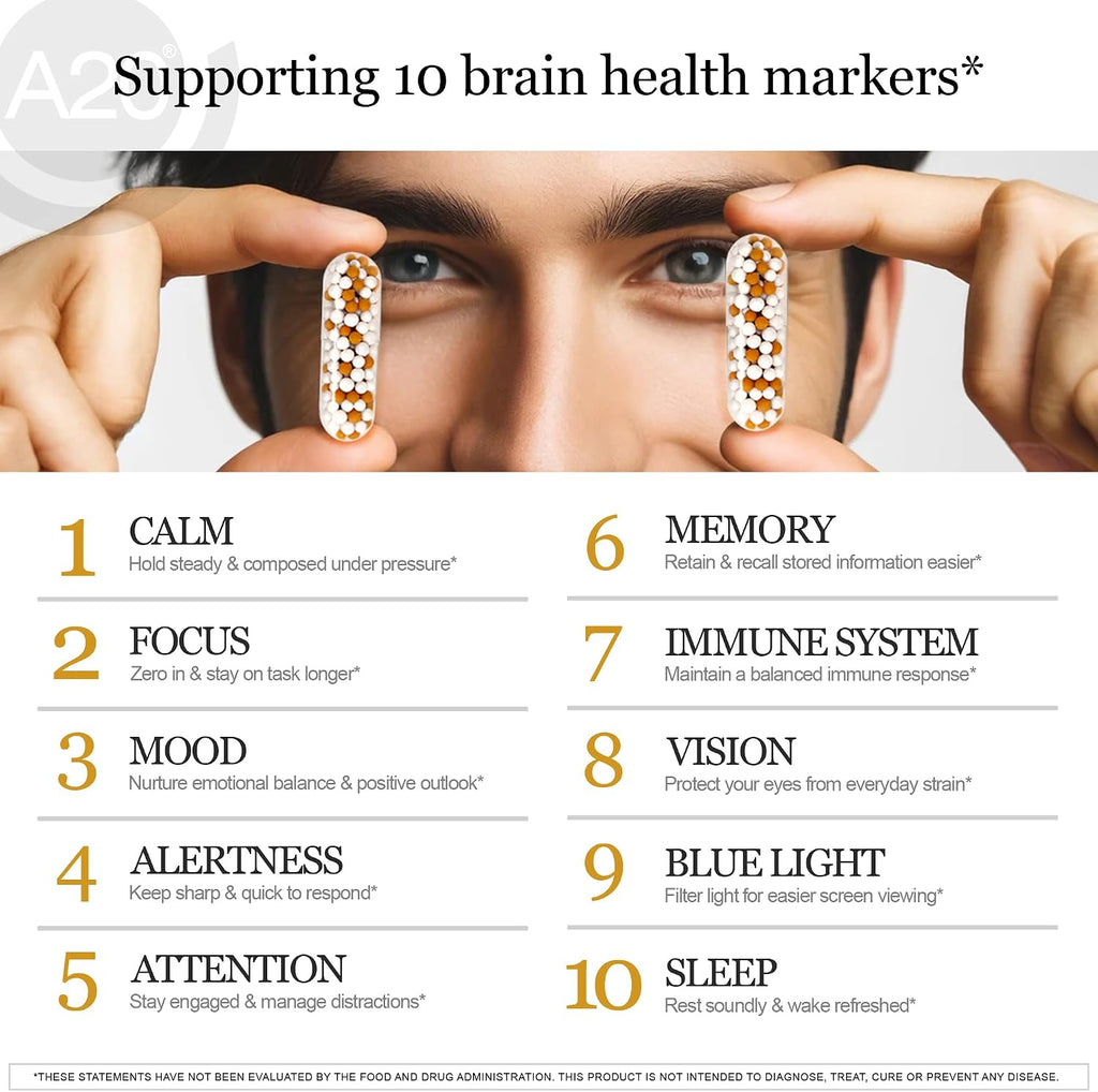 HCF A20 Multivitamin Nootropic Complex – 20 Premium Nutrients and Microbead Technology