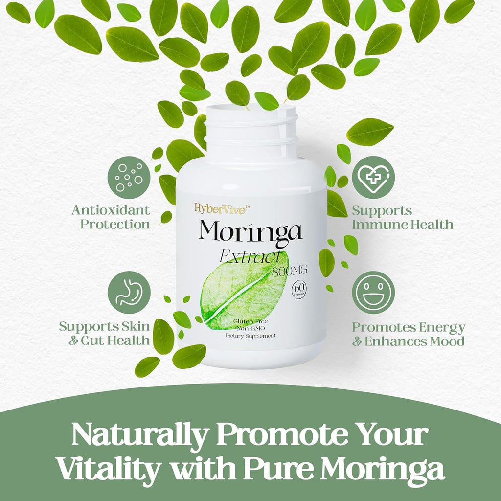 HyberVive Moringa Pura Cápsulas 800mg - 60 Cápsulas Veganas