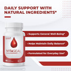 Vitaseal – Suplemento con Botánicos, Vitaminas C y E y Minerales (30 Cápsulas)