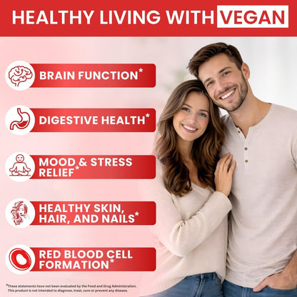 Vitamina B12 con Complejo B 20 mg - Gotas Líquidas Sabor Frambuesa - Vegano, Sublingual - Metilcobalamina - 4 Meses de – Image 5