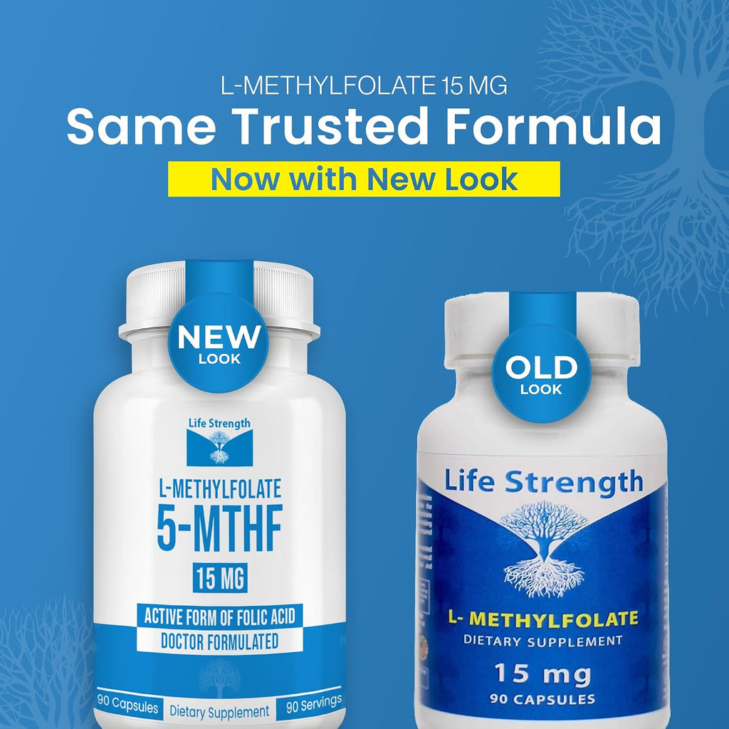 L-Methylfolate 15 mg | 90 Cápsulas | Metilfolato Activo 5-MTHF