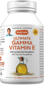 ANDREW LESSMAN Vitamina E Gamma Definitiva - 500 mg Gamma Tocoferol, 360 Cápsulas Blandas