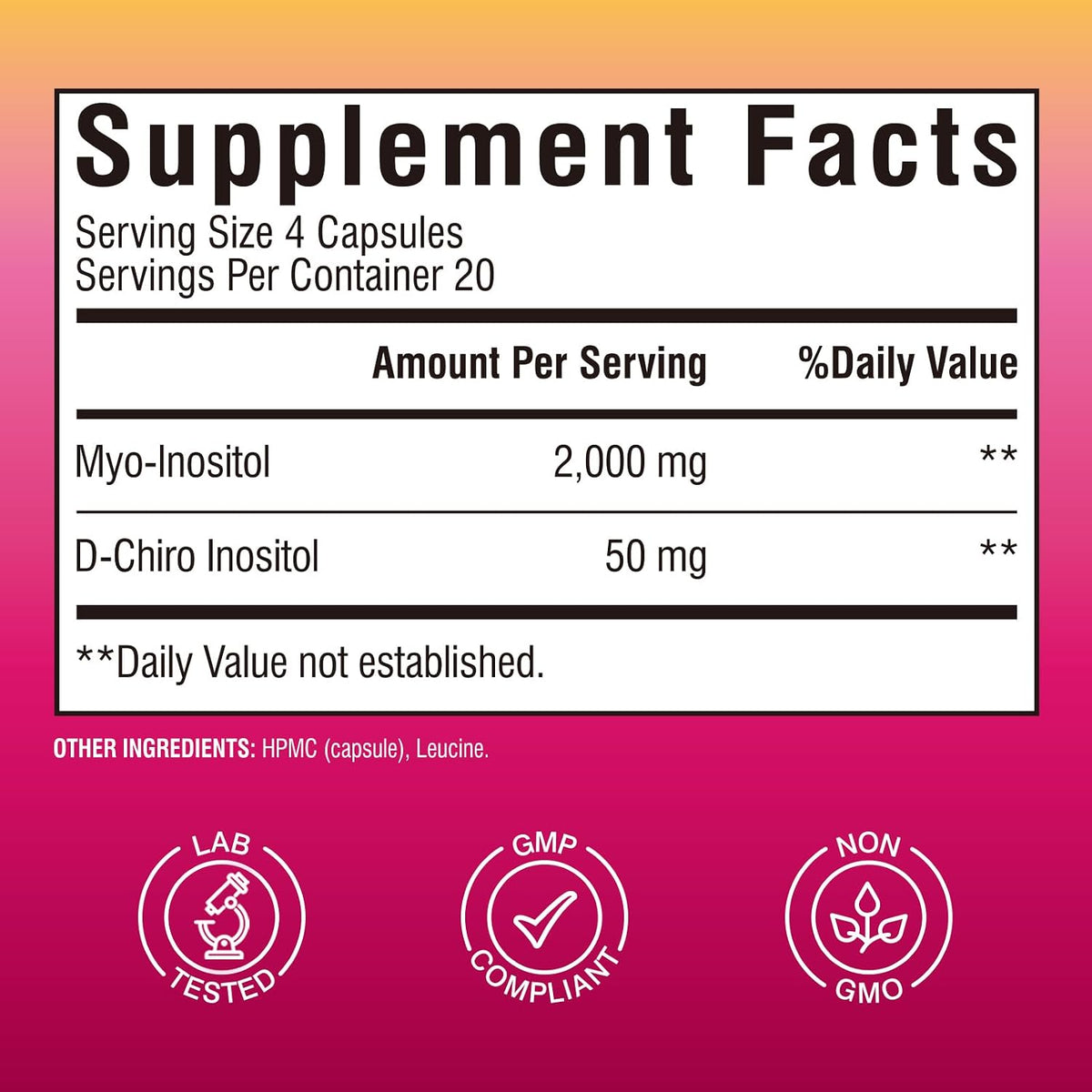 Vitalibre Inositol 40:1 - Myo-Inositol y D-Chiro Inositol para el Equilibrio Hormonal, 80 Cápsulas Veganas – Image 2