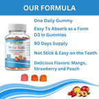 Greenfield Nutritions Vitamina D3 para Niños – 1000 UI – 90 Gominolas | Suplemento de Vitamina D masticable para niños, Apoya Huesos y Sistema Inmunológico | No-GMO, Sin Gelatina, Sin Gluten