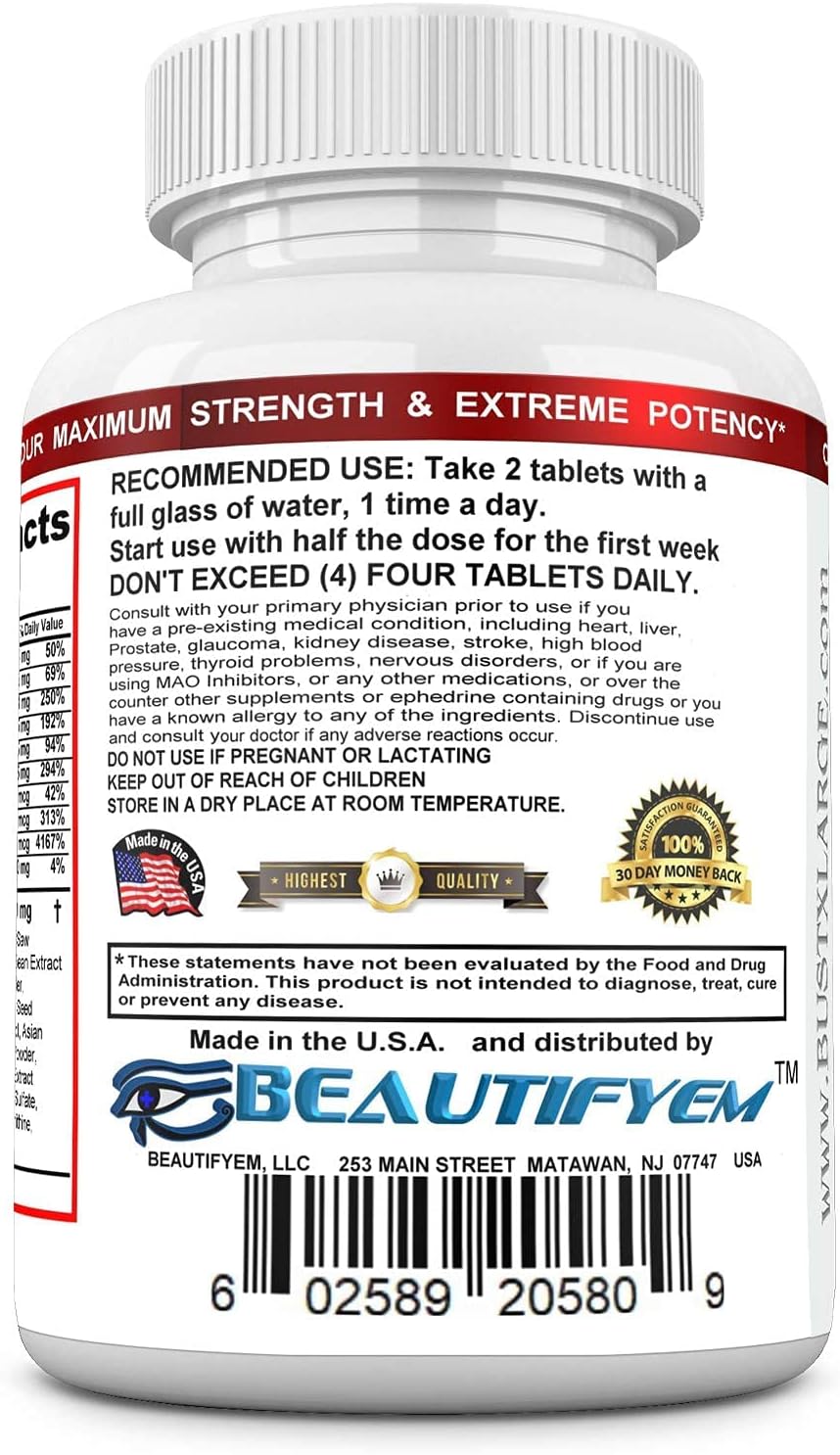 BEAUTIFYEM Bust X-Large - Complemento Alimenticio con Extractos Herbales (1 Mes)