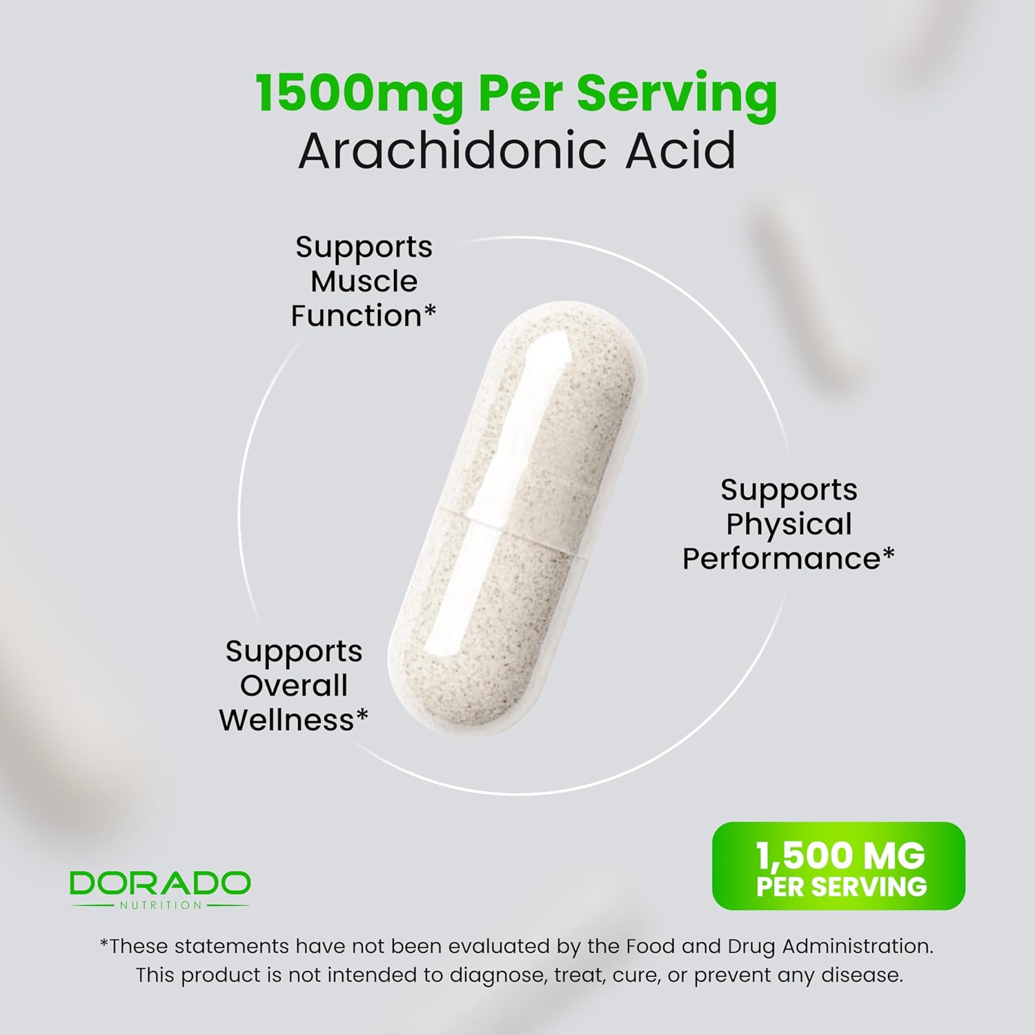 Ácido Araquidónico 1500mg (150 Cápsulas) - Suplemento para Masa Muscular y Fuerza
