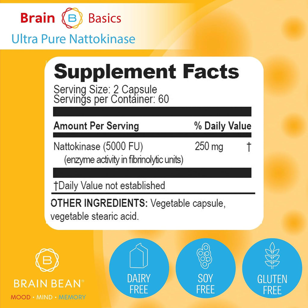 Brain Basic Ultra-Pure Nattokinase 5000 FU – 120 Cápsulas