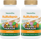 NaturesPlus Animal Parade Gold Multivitamínico Infantil Sabor Naranja - 120 Comprimidos Masticables (Pack de 2)